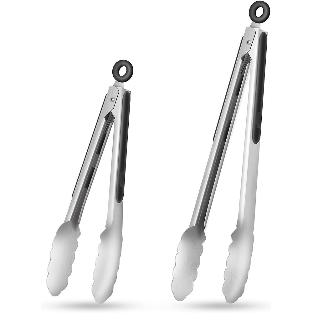 Kitchen Tongs Set of 2 with Silicone Handles
