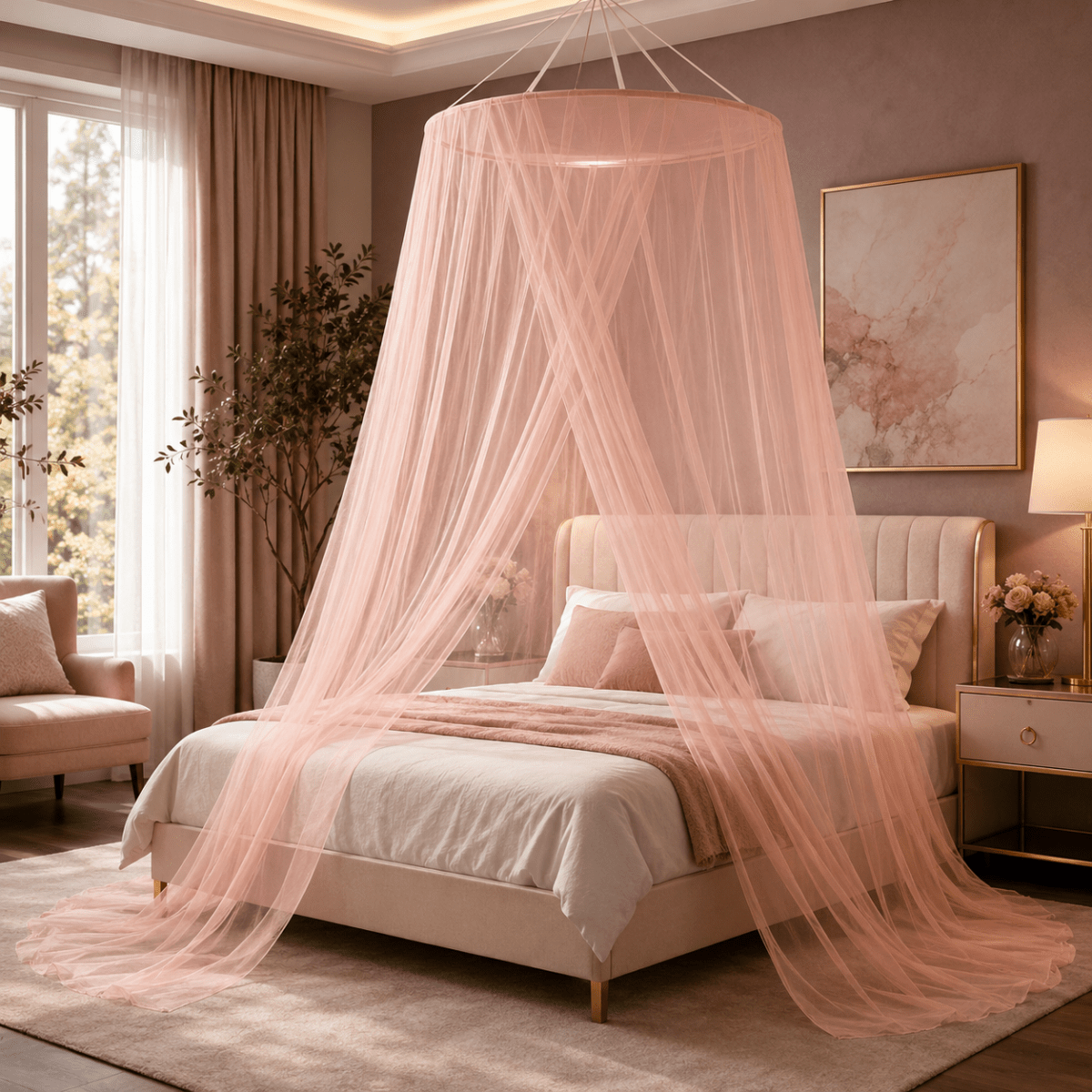 Mosquito Nets, Foldable Mosquito Net for Bed with Storage Box, Pop Up Bed Canopy Net for Camping and Travel_00