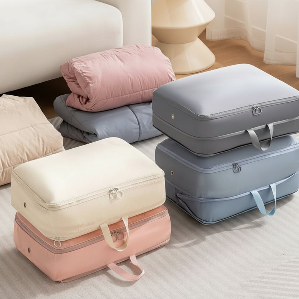 Clothes Storage Bags, Large Duvet Storage Bag, Reusable Airtight Compression Bags for Bedding and Blankets