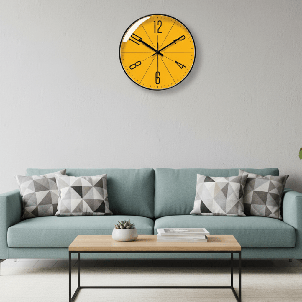 Wall Clocks, Silent Kitchen Clock with Quartz Movement, Nordic Black Wall Clock for Living Room and Bedroom_00