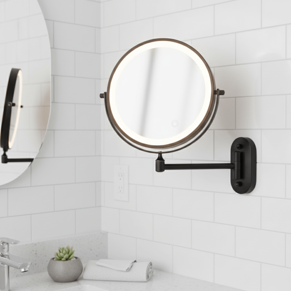 LED Vanity Mirror, Magnifying Mirror with Lights, Rechargeable Light Up Mirror for Makeup with 3x to 10x Magnification