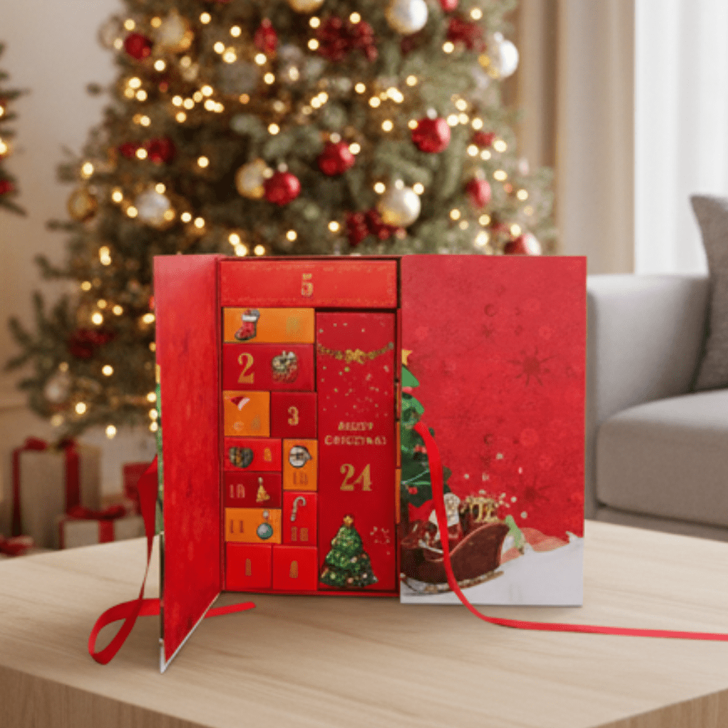 Festive Advent Calendar with 24 Surprises, Christmas Advent Calendar for Families and Kids, Christmas Countdown Calendar
