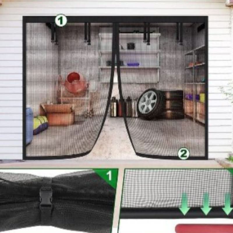 Garage Door Fly Screen, Magnetic Fly Screen Door with Polyester Mesh Curtain – image 4