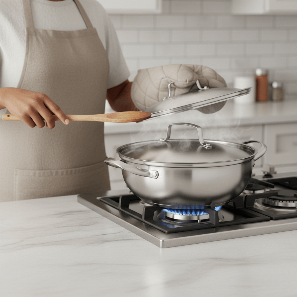 Stainless Steel Cooking Pot with Glass Lid, Induction Stock Pot for All Hobs, Stainless Steel Cookware for Pasta_02