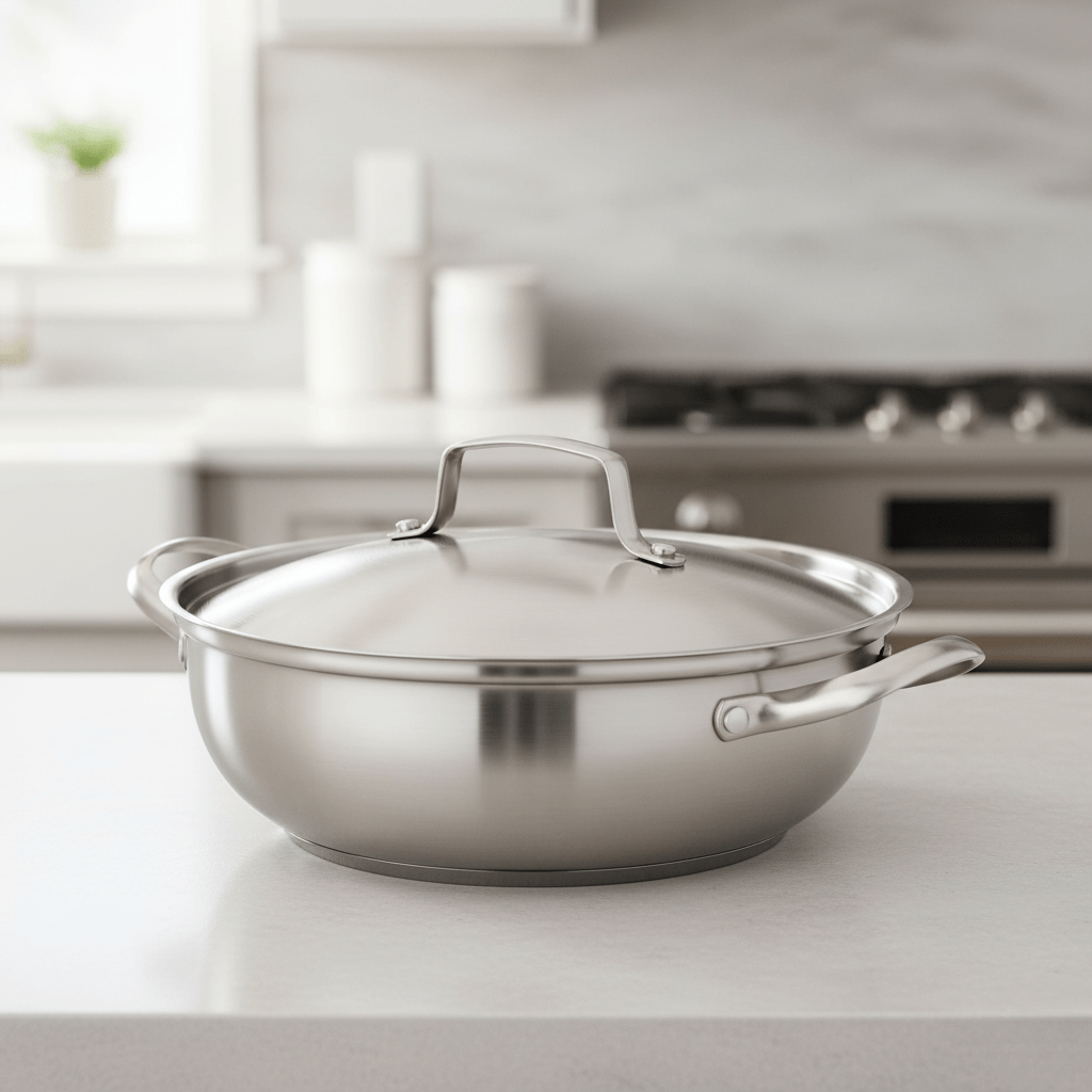 Stainless Steel Cooking Pot with Glass Lid, Induction Stock Pot for All Hobs, Stainless Steel Cookware for Pasta