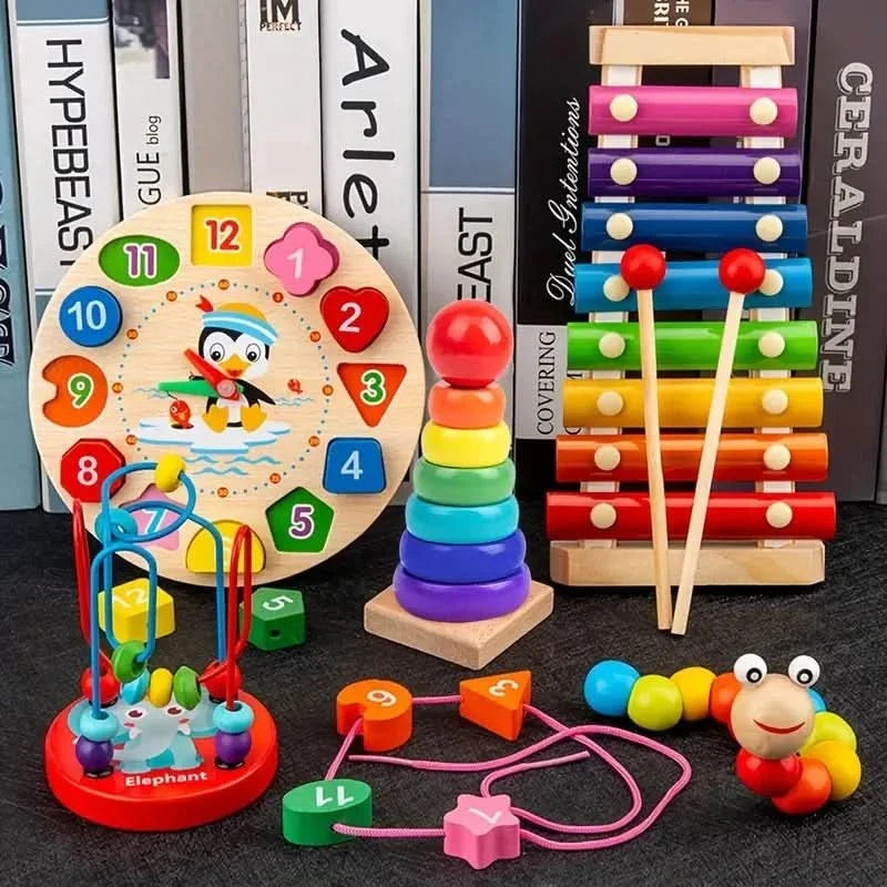 Baby Toys, Montessori Toys for 6 Month Old, 5 in 1 Wooden Sensory Toys for Motor Skills and Early Learning_01