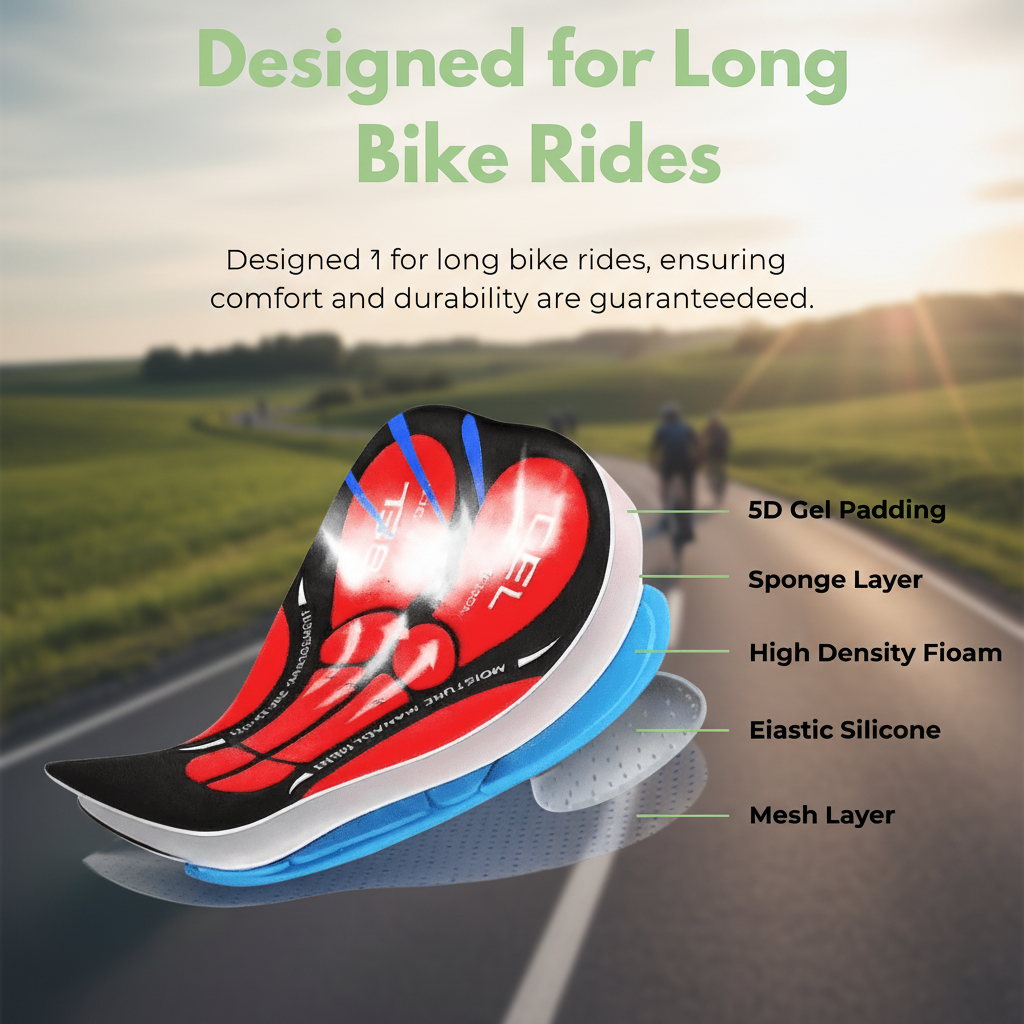 Womens Cycling Shorts, Mens Cycling Shorts with Gel Padding, Padded Bike Shorts for Saddle Soreness_04