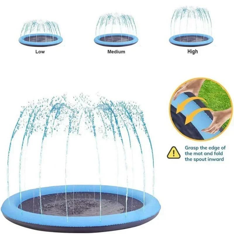 Water Mat for Dogs, Dog Sprinkler Splash Mat for Garden, Interactive Dog Toy, Water Play Mat for Hot Days_10