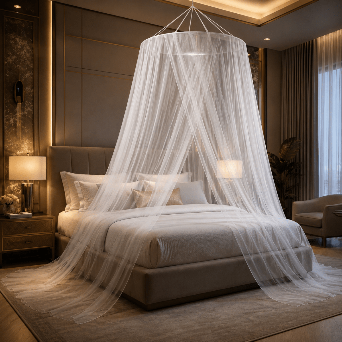 Mosquito Nets, Foldable Mosquito Net for Bed with Storage Box, Pop Up Bed Canopy Net for Camping and Travel