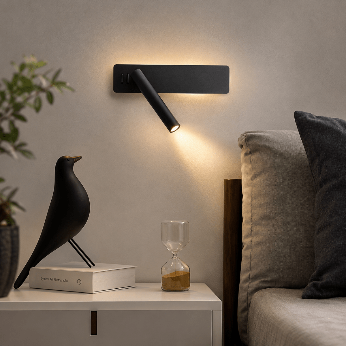 Bedside Lamp Wall Mounted, Living Room Wall Light with Swivel Head, LED Reading Light for Bed, Dimmable Bedroom Lighting_03