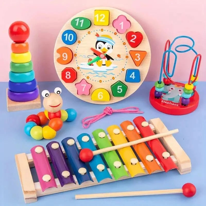 Baby Toys, Montessori Toys for 6 Month Old, 5 in 1 Wooden Sensory Toys for Motor Skills and Early Learning_02