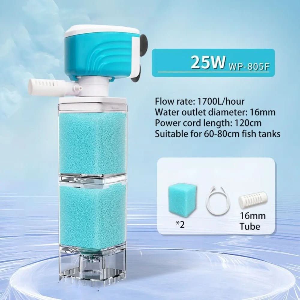 Fish Tank Filter, 5 in 1 Aquarium Filter for Crystal Clear Water, Internal Aquarium Pump and Filter with Adjustable Flow_10