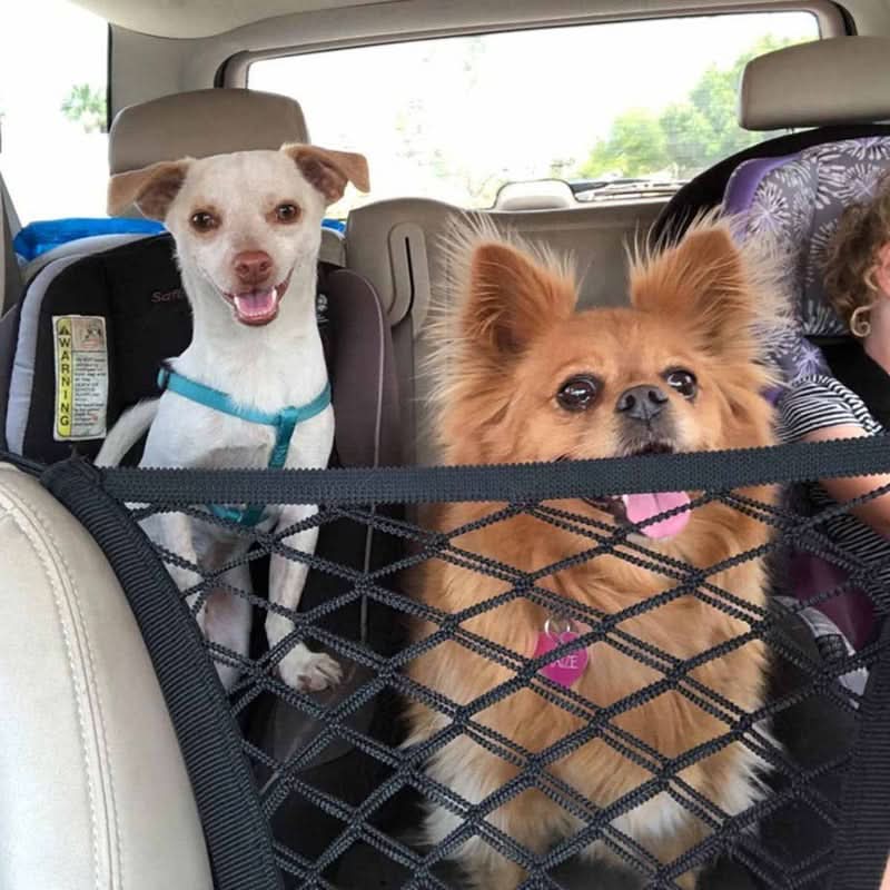 Car Dog Guard, Car Safety Net with Storage Pocket, Dog Car Barrier for Back Seat and Headrests_03