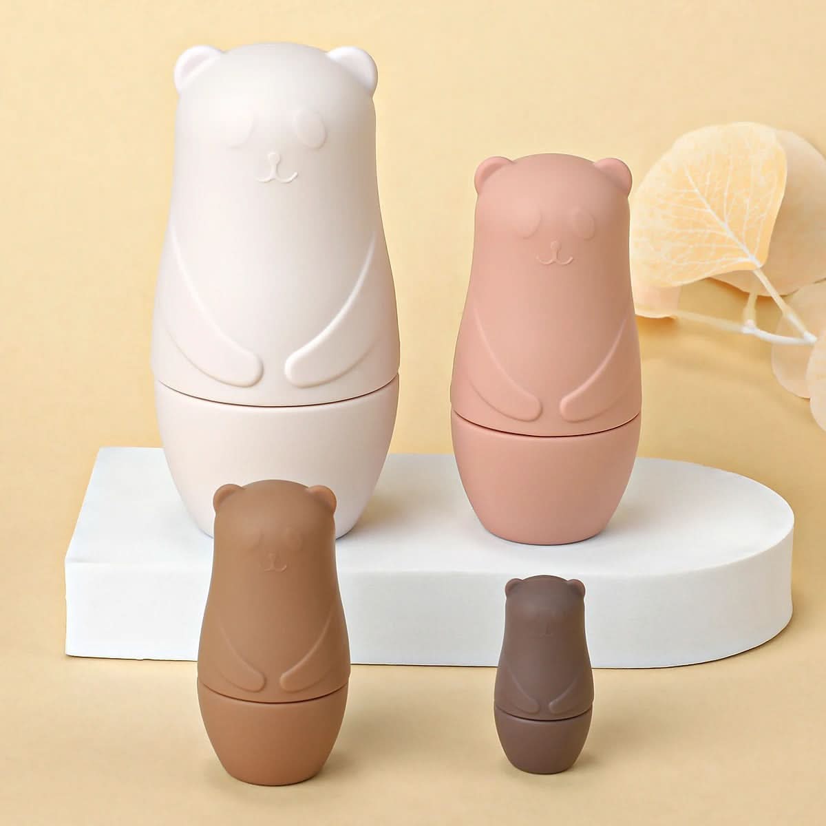 Silicone Nesting Dolls for Babies, Sensory Toys for 6 Month Old, Stacking Toy Bears or Penguins, Toys for 1 Year Old_10