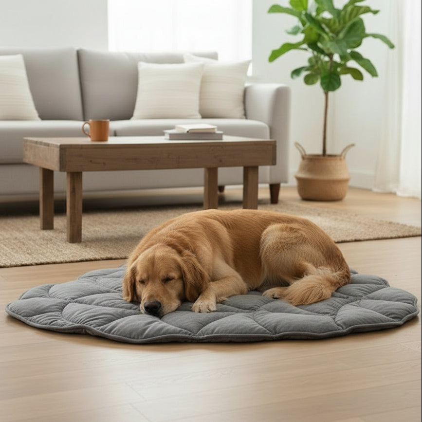 Dog Blankets, Leaf Shape Dog Mat for Large Dogs, Machine Washable Pet Blanket in Cotton and Polyester_00