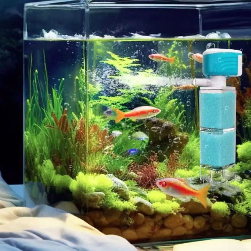 Fish Tank Filter, 5 in 1 Aquarium Filter for Crystal Clear Water, Internal Aquarium Pump and Filter with Adjustable Flow_05