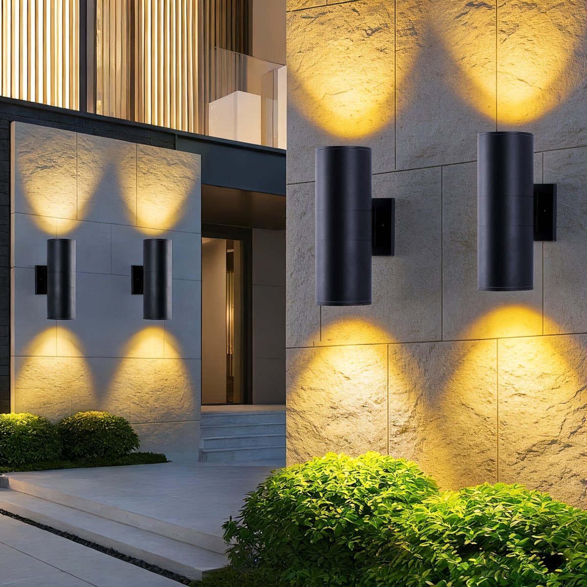 Outdoor Wall Lights Up and Down, Black External Wall Light 2 Pack, Exterior Wall Lights for House Facade_04