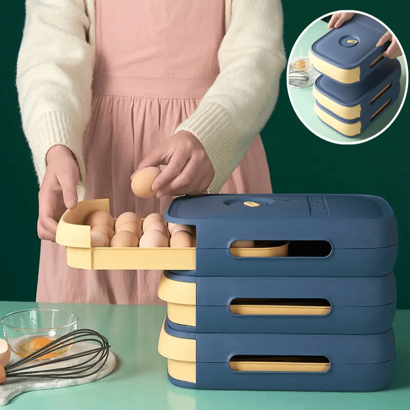 Pull Out Fridge Drawer for Eggs, Egg Holder for Fridge with Freshness Indicator, Egg Storage Container, Fridge Organiser_05