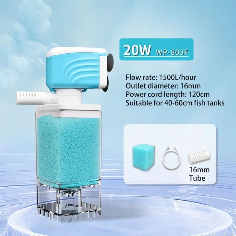 Fish Tank Filter, 5 in 1 Aquarium Filter for Crystal Clear Water, Internal Aquarium Pump and Filter with Adjustable Flow_09