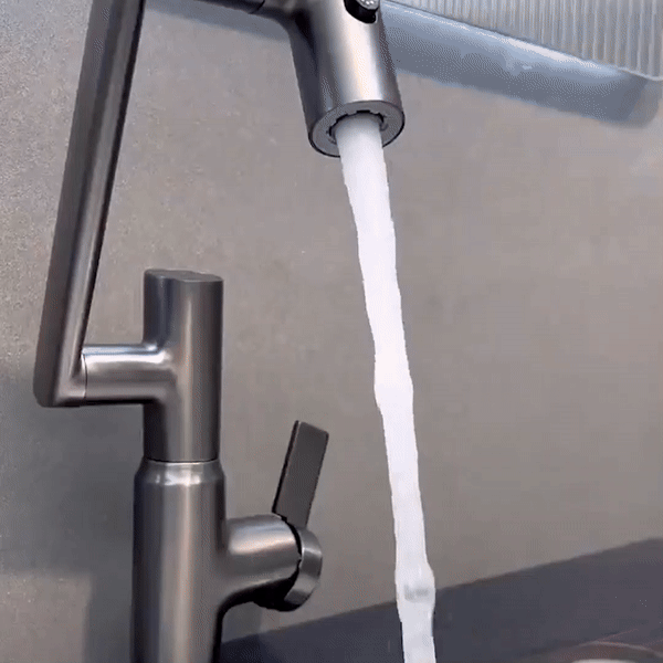 Kitchen Taps, 360 Swivel Kitchen Mixer Tap with Temperature Display, Height Adjustable Sink Tap in Stainless Steel