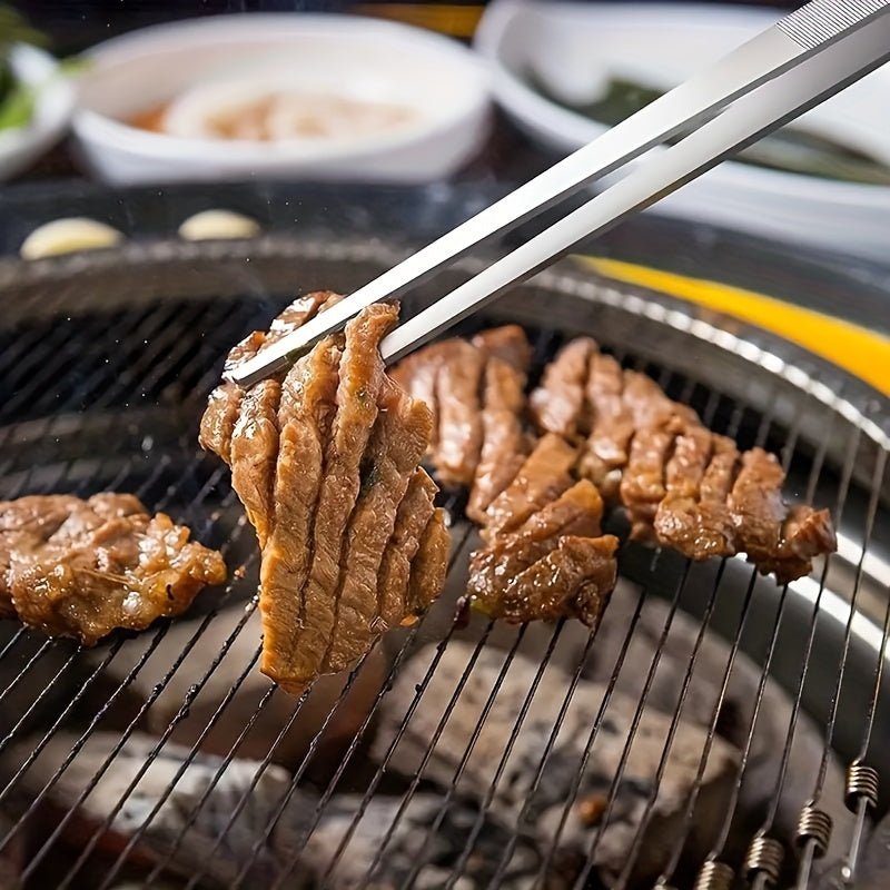 Kitchen Tongs 25 cm, Stainless Steel BBQ Tongs for Grilling, Barbecue Accessories, Kitchen Utensils for Picnic_00