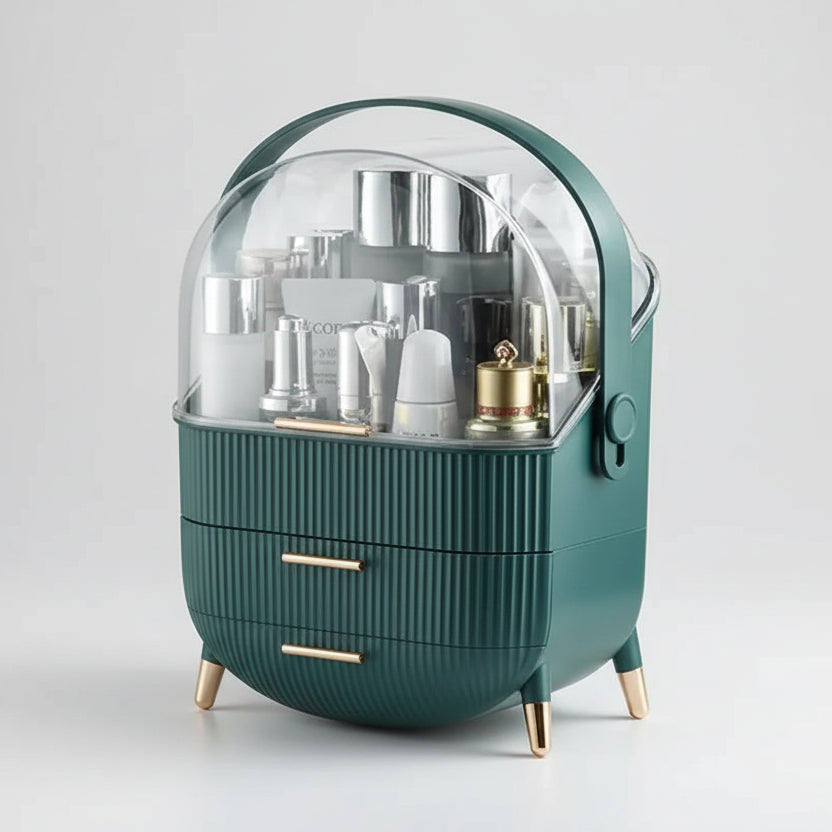Makeup Organiser, Clear Cosmetic Organiser Box, Dustproof Makeup Storage Box with Compartments and Makeup Brush Holder_24