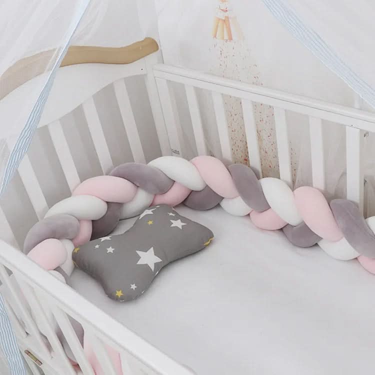 Braided Cot Bumper, Cotton Woven Crib Bumper in 1 to 4 m Lengths, Nursery Decor in Solid Colours_20