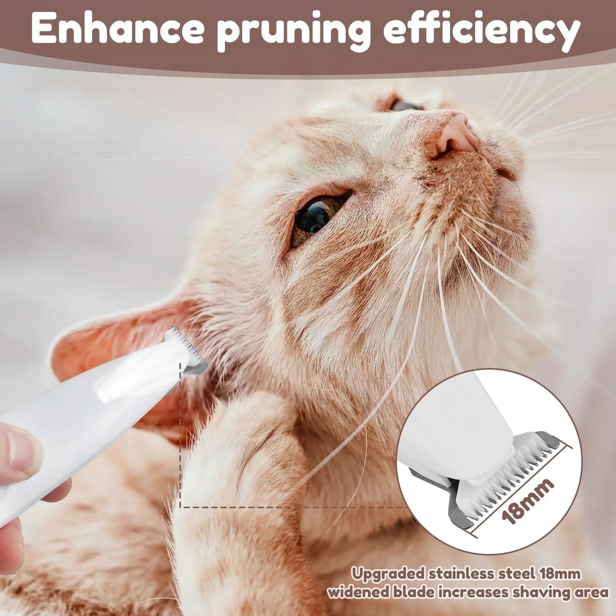 Dog Hair Trimmer for Paws and Face, Quiet Dog Clippers with LED Light, Cat Hair Trimmer, Washable Dog Paw Trimmer