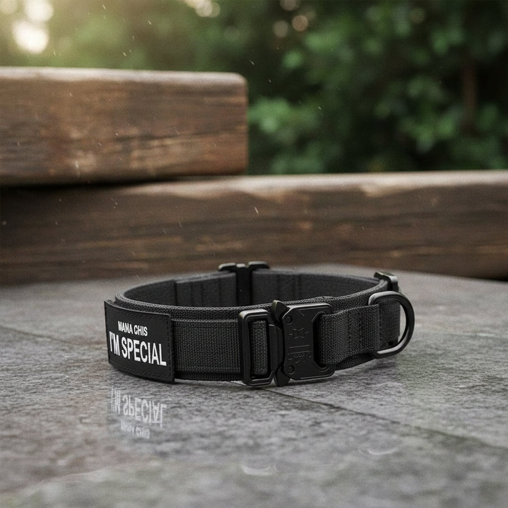 Tactical Dog Collar with Handle, Padded Nylon Dog Collars for Large Dogs, Weatherproof Dog Collar for Training and Walks