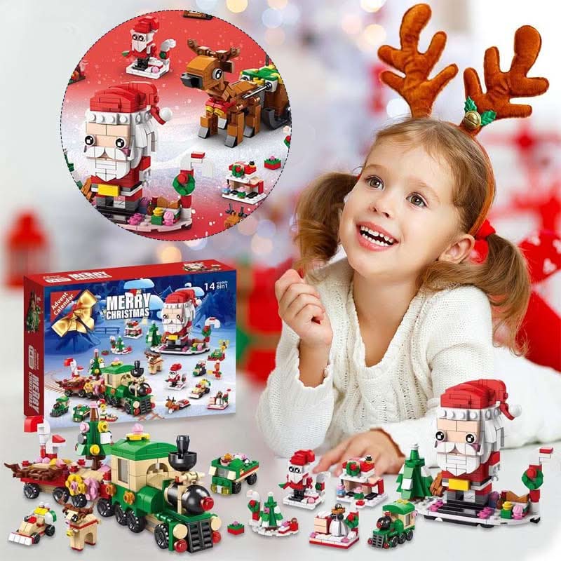 Kids Advent Calendar with 12 Building Blocks, Christmas Advent Calendar