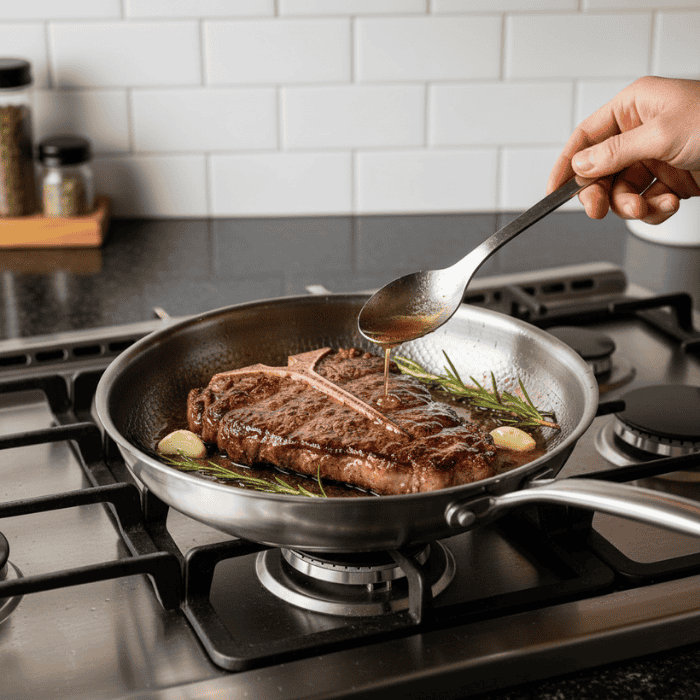 Stainless Steel Pan for Induction Hob, Uncoated Stainless Steel Frying Pans for Gas and Electric, Pan Set in 3 Sizes