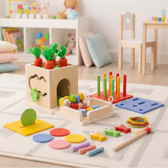 Activity Cube for Babies, Montessori Wooden Toys with 8 Learning Activities, Baby Toys from 6 Months, Activity Centre_02