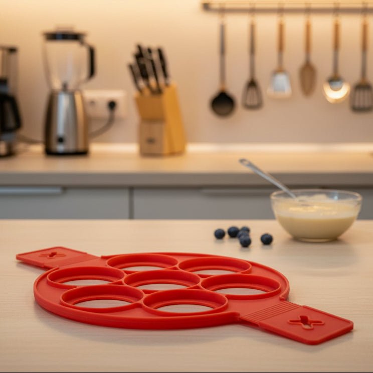 Non Stick Grill Plate for Pancakes, Silicone Pancake Mould with Multi Section Surface, Pancake Tray for Eggs and Snacks