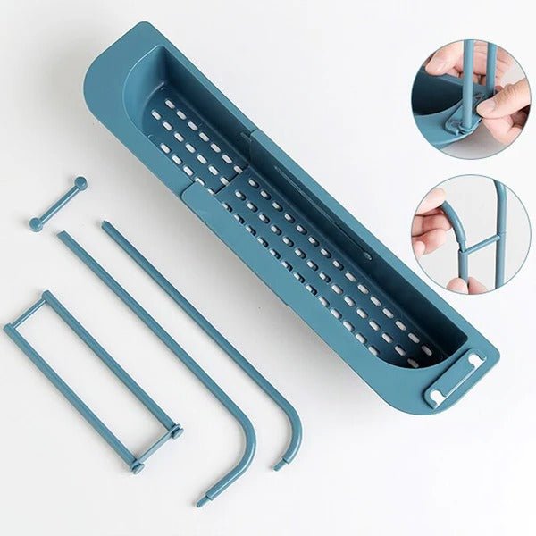 Kitchen Organiser for Sink, Adjustable Sink Caddy for Sponges and Brushes, Sink Tidy for Cleaning Supplies_05