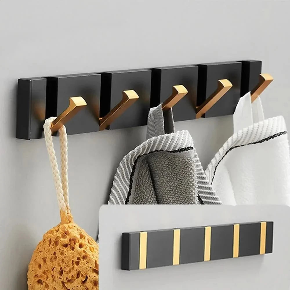 Coat Hooks, Folding Wall Hooks for Towels and Bags, Aluminium Wall Coat Rack, Self Adhesive Hooks or Screw Fixing_14