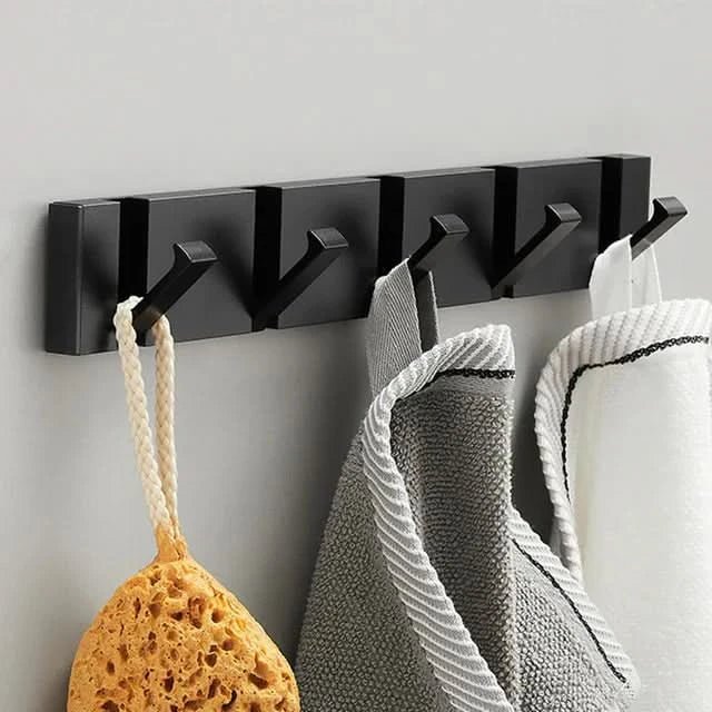 Coat Hooks, Folding Wall Hooks for Towels and Bags, Aluminium Wall Coat Rack, Self Adhesive Hooks or Screw Fixing_12