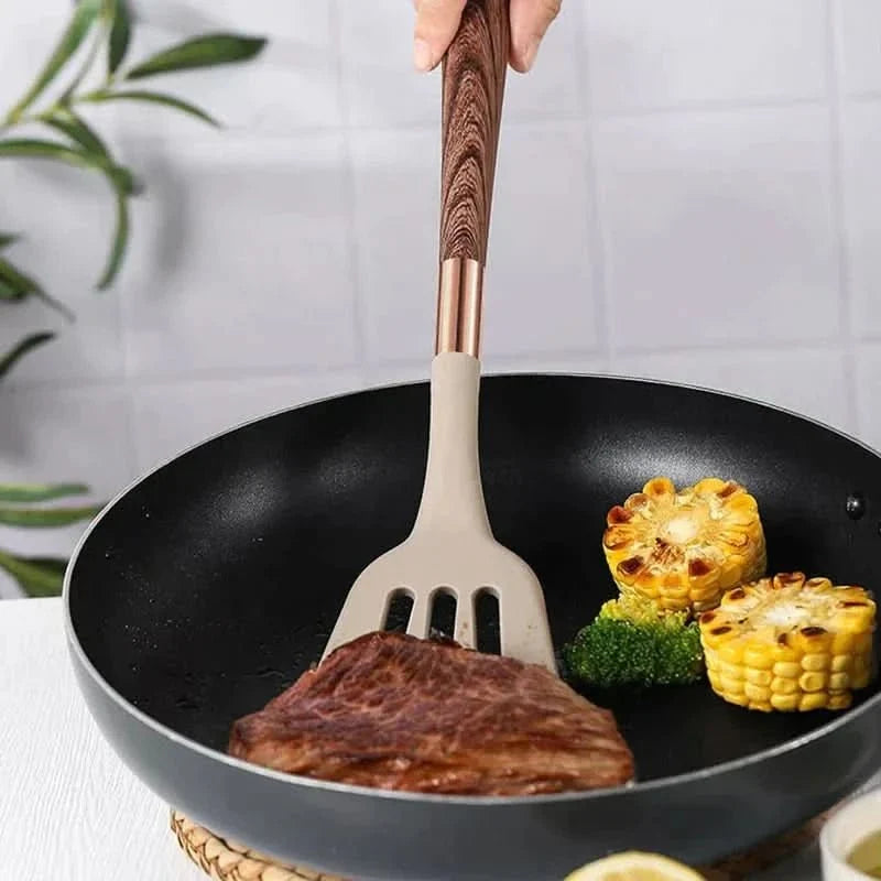 Silicone Kitchen Utensil Set, 10 Piece Kitchen Tool Set with Ergonomic Handles, Heat Resistant Silicone Cooking Utensils_04