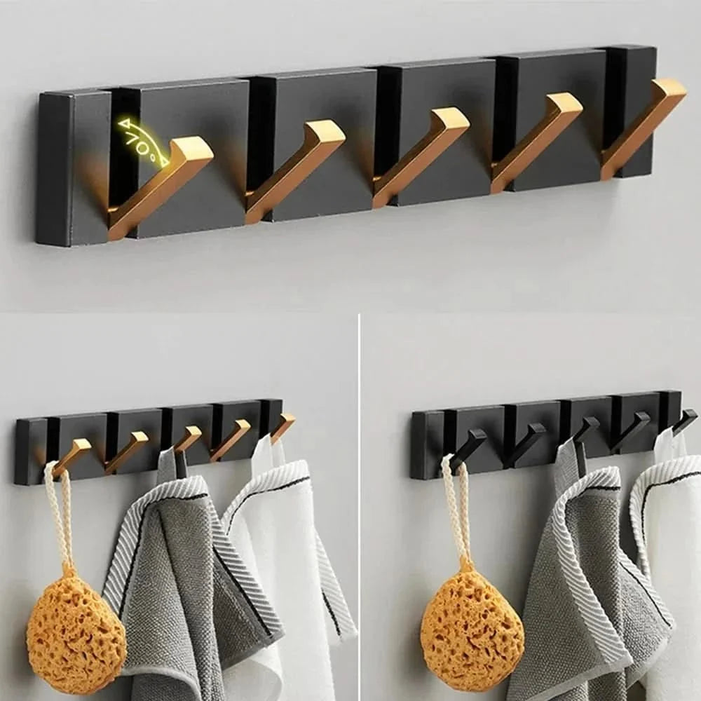 Coat Hooks, Folding Wall Hooks for Towels and Bags, Aluminium Wall Coat Rack, Self Adhesive Hooks or Screw Fixing_11