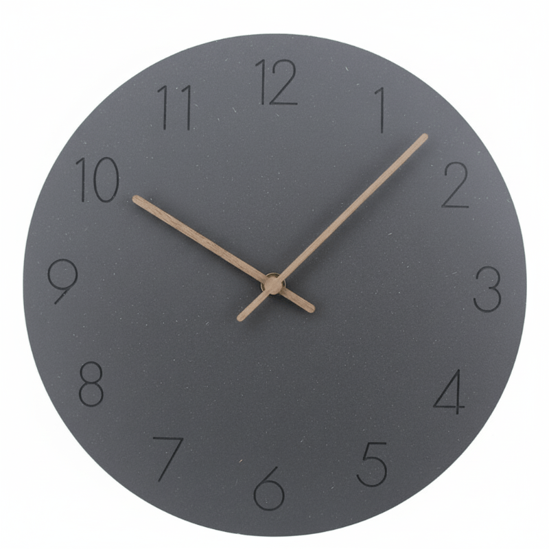 Silent Wall Clock, Kitchen Wall Clock Non Ticking, Modern Wall Clock for Bedroom and Living Room with Walnut Wood Hands_09