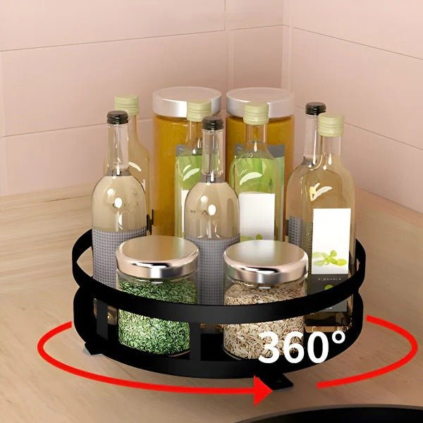 Rotating Metal Rack with 3 Tiers, 360 Degree Makeup Organiser for Vanity and Bathroom, Kitchen Storage Rack_04