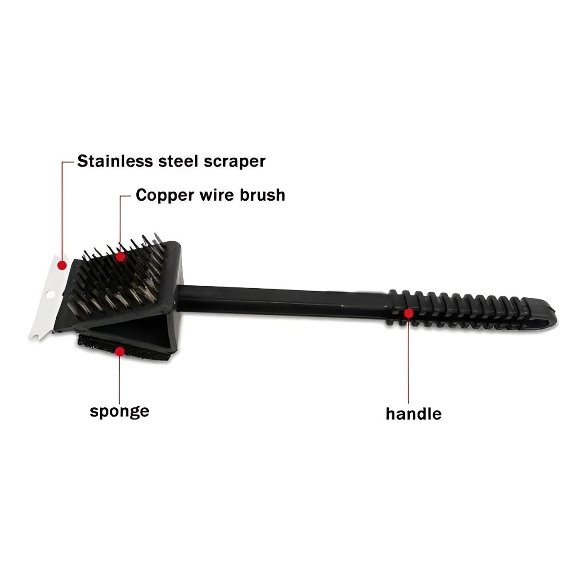 BBQ Cleaner with Scraper and Sponge Attachment, Barbecue Cleaning Tool for Grill Grates – image 6