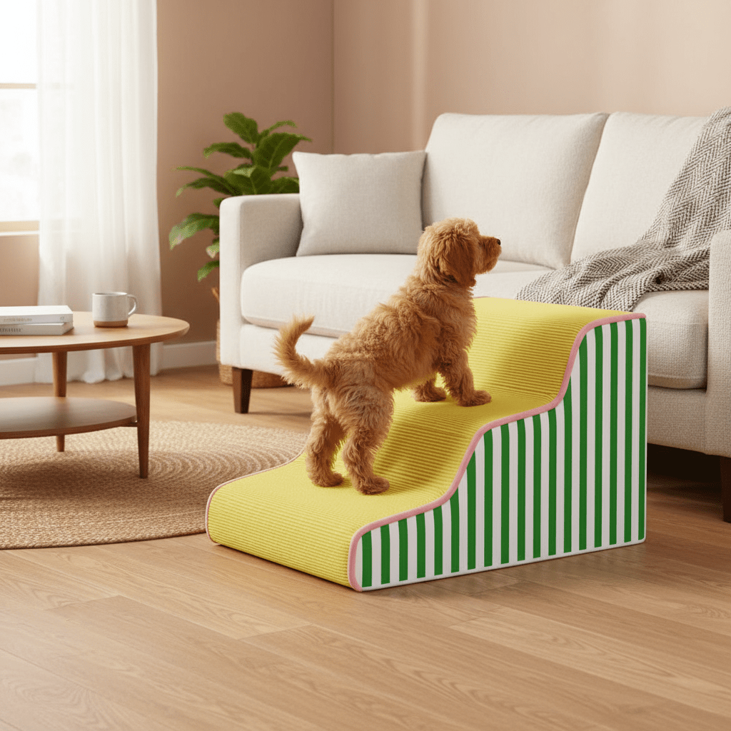Dog Bed Stairs with Gentle Incline, Foam Dog Steps for Sofa and Bed, Dog Stairs for Small and Senior Dogs_03