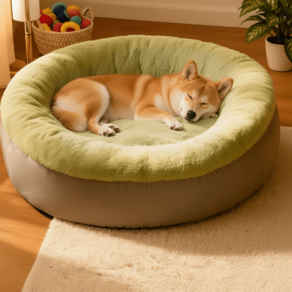 Donut Dog Bed for Crate, Small Dog Bed in Arctic Fleece with Raised Sides, Round Pet Bed for Small and Medium Dogs_04