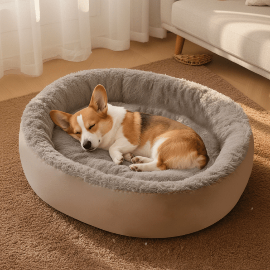 Donut Dog Bed for Crate, Small Dog Bed in Arctic Fleece with Raised Sides, Round Pet Bed for Small and Medium Dogs_03