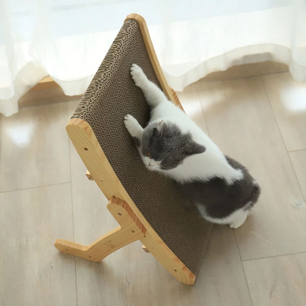 Cat Scratcher Board with Wooden Frame, Cardboard Cat Scratching Mat, Cat Scratch Board to Protect Your Furniture_01