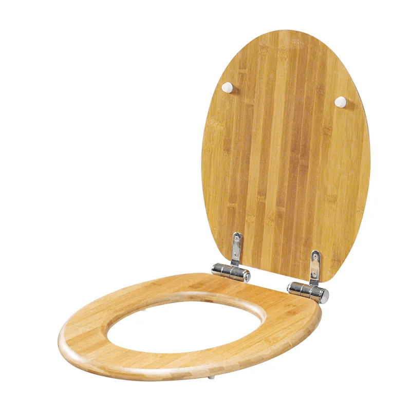 Toilet Seat with Soft Close, Wooden Toilet Seat with Adjustable Hinges, Oval Replacement Toilet Seat_05