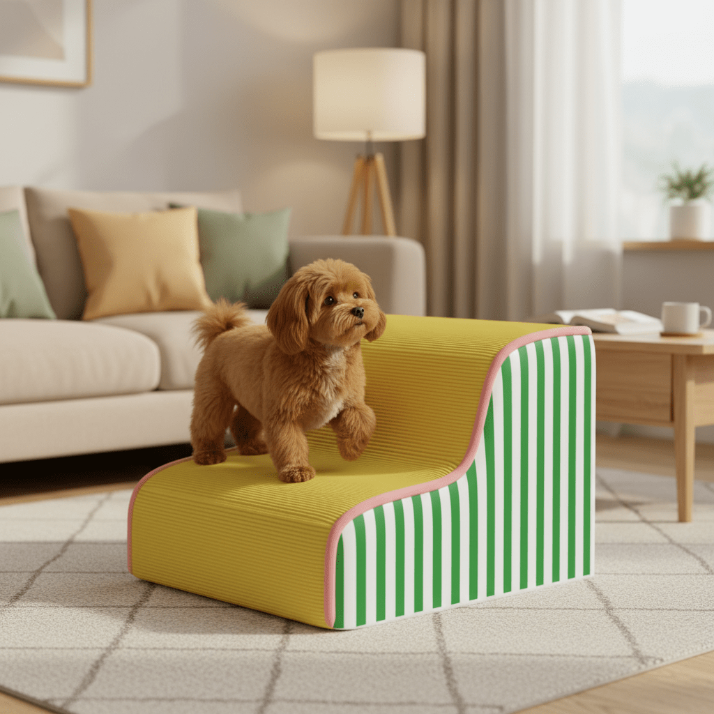 Dog Bed Stairs with Gentle Incline, Foam Dog Steps for Sofa and Bed, Dog Stairs for Small and Senior Dogs_02