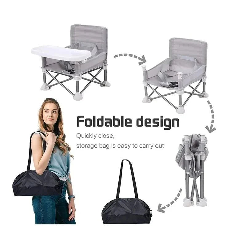 Foldable High Chair for Travel, Portable Baby Chair with Safety Belt, Compact Travel High Chair for Restaurants_03