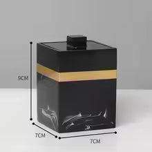 Black and Gold Bathroom Accessories Marble Look, Soap Dispenser, Toothbrush Holder, Soap Dish, Tissue Box, Bathroom Tray_16