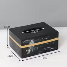 Black and Gold Bathroom Accessories Marble Look, Soap Dispenser, Toothbrush Holder, Soap Dish, Tissue Box, Bathroom Tray_15